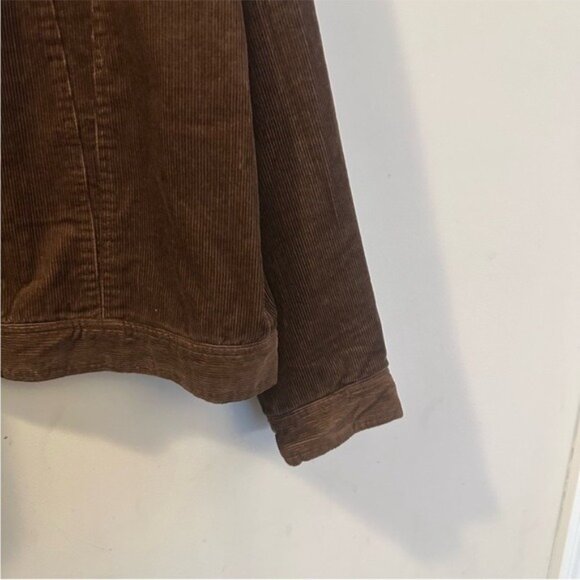 Y2K Barn Trucker Brown Corduroy Jacket with Black Faux Fur Collar Size XL - Picture 7 of 12